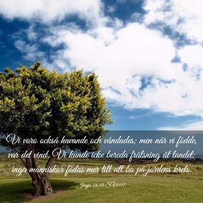 Picture 03 - Jesaja 26:18 SV1917 - Vi voro också havande och våndades; men när vi - Bible Verse Picture