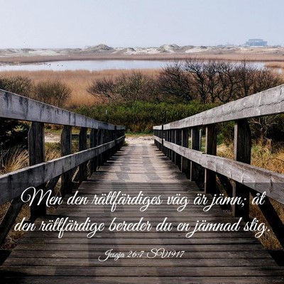 Picture 03 - Jesaja 26:7 SV1917 - Men den rättfärdiges väg är jämn; åt den - Bible Verse Picture