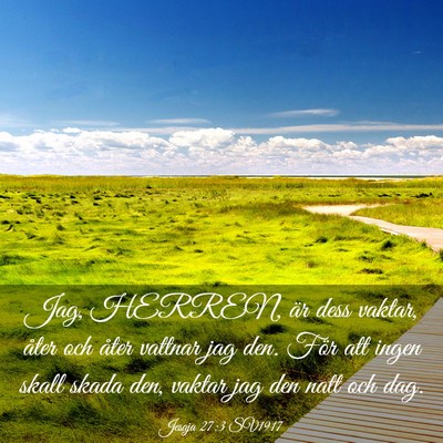 Picture 03 - Jesaja 27:3 SV1917 - Jag, HERREN, är dess vaktar, åter och åter - Bible Verse Picture