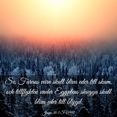 Picture 03 - Jesaja 30:3 SV1917 - Se, Faraos värn skall bliva eder till skam, och - Bible Verse Picture