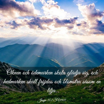 Picture 03 - Jesaja 35:1 SV1917 - Öknen och ödemarken skola glädja sig, och - Bible Verse Picture