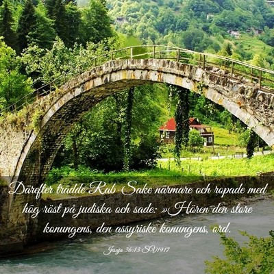 Picture 03 - Jesaja 36:13 SV1917 - Därefter trädde Rab-Sake närmare och ropade - Bible Verse Picture