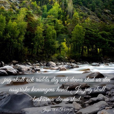 Picture 03 - Jesaja 38:6 SV1917 - jag skall ock rädda dig och denna stad ur den - Bible Verse Picture