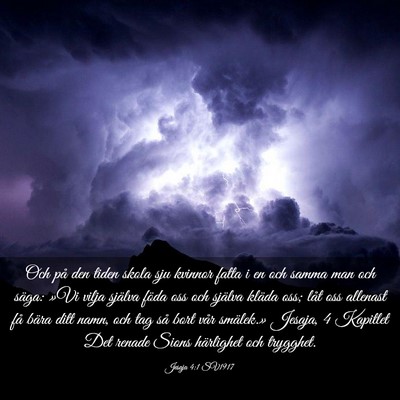 Picture 03 - Jesaja 4:1 SV1917 - Och på den tiden skola sju kvinnor fatta i en - Bible Verse Picture