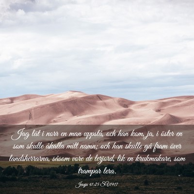 Picture 03 - Jesaja 41:25 SV1917 - Jag lät i norr en man uppstå, och han kom, ja, - Bible Verse Picture