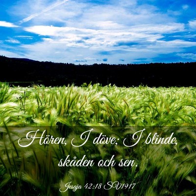 Picture 03 - Jesaja 42:18 SV1917 - Hören, I döve; I blinde, skåden och - Bible Verse Picture