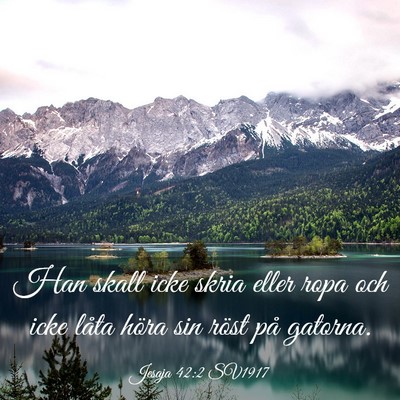 Picture 03 - Jesaja 42:2 SV1917 - Han skall icke skria eller ropa och icke låta - Bible Verse Picture