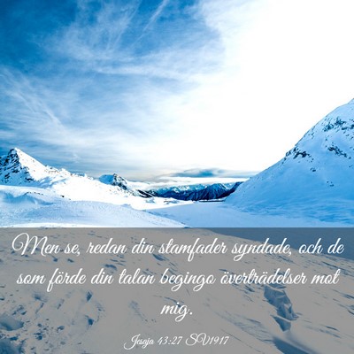 Picture 03 - Jesaja 43:27 SV1917 - Men se, redan din stamfader syndade, och de som - Bible Verse Picture