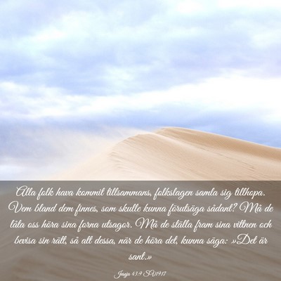 Picture 03 - Jesaja 43:9 SV1917 - Alla folk hava kommit tillsammans, folkslagen - Bible Verse Picture