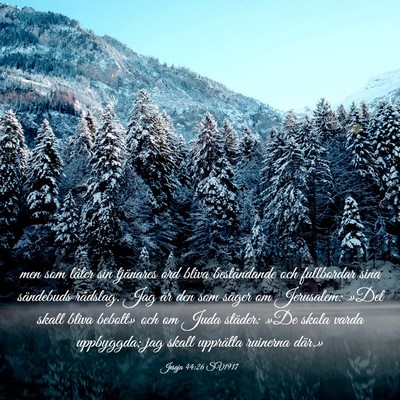 Picture 03 - Jesaja 44:26 SV1917 - men som låter sin tjänares ord bliva - Bible Verse Picture