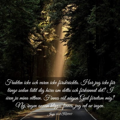 Picture 03 - Jesaja 44:8 SV1917 - Frukten icke och varen icke förskräckta. Har - Bible Verse Picture