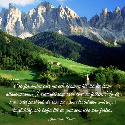 Picture 03 - Jesaja 45:20 SV1917 - Så församlen eder nu och kommen hit, träden - Bible Verse Picture