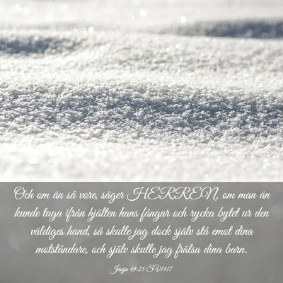 Picture 03 - Jesaja 49:25 SV1917 - Och om än så vore, säger HERREN, om man än - Bible Verse Picture