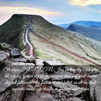Picture 03 - Jesaja 49:8 SV1917 - Så säger HERREN: Jag bönhör dig i behaglig - Bible Verse Picture