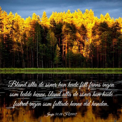 Picture 03 - Jesaja 51:18 SV1917 - Bland alla de söner hon hade fött fanns ingen - Bible Verse Picture