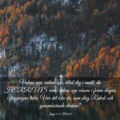 Picture 03 - Jesaja 51:9 SV1917 - Vakna upp, vakna upp, kläd dig i makt, du - Bible Verse Picture