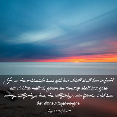 Picture 03 - Jesaja 53:11 SV1917 - Ja, av den vedermöda hans själ har utstått - Bible Verse Picture