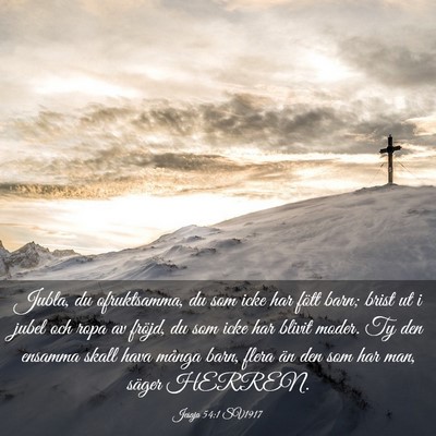 Picture 03 - Jesaja 54:1 SV1917 - Jubla, du ofruktsamma, du som icke har fött - Bible Verse Picture