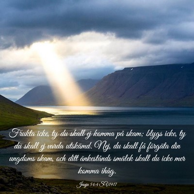 Picture 03 - Jesaja 54:4 SV1917 - Frukta icke, ty du skall ej komma på skam; blygs - Bible Verse Picture