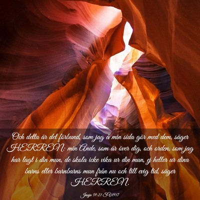 Picture 03 - Jesaja 59:21 SV1917 - Och detta är det förbund, som jag å min sida - Bible Verse Picture