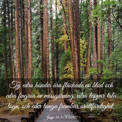 Picture 03 - Jesaja 59:3 SV1917 - Ty edra händer äro fläckade av blod och edra - Bible Verse Picture
