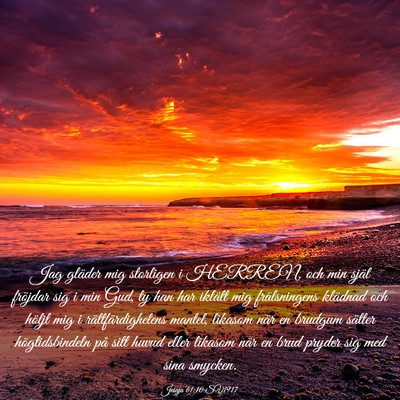 Picture 03 - Jesaja 61:10 SV1917 - Jag gläder mig storligen i HERREN, och min själ - Bible Verse Picture