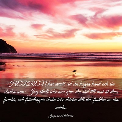 Picture 03 - Jesaja 62:8 SV1917 - HERREN har svurit vid sin högra hand och sin - Bible Verse Picture