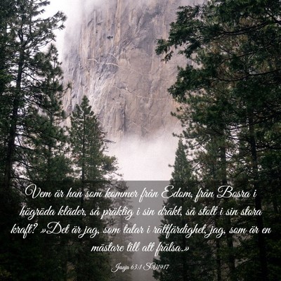 Picture 03 - Jesaja 63:1 SV1917 - Vem är han som kommer från Edom, från Bosra i - Bible Verse Picture
