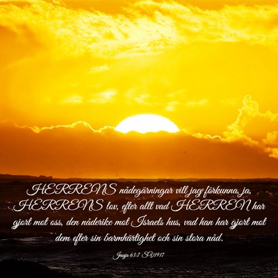 Picture 03 - Jesaja 63:7 SV1917 - HERRENS nådegärningar vill jag förkunna, ja, - Bible Verse Picture