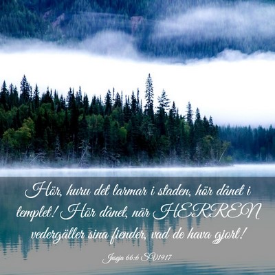Picture 03 - Jesaja 66:6 SV1917 - Hör, huru det larmar i staden, hör dånet i - Bible Verse Picture