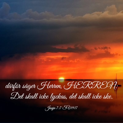 Picture 03 - Jesaja 7:7 SV1917 - därför säger Herren, HERREN: Det skall icke - Bible Verse Picture