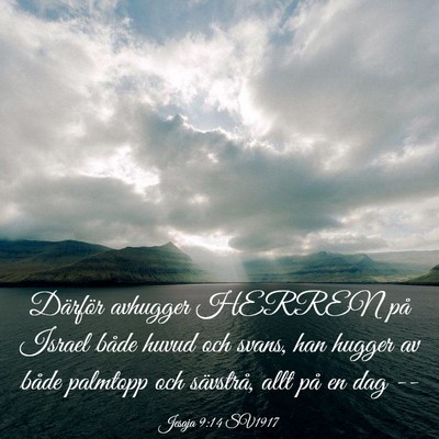 Picture 03 - Jesaja 9:14 SV1917 - Därför avhugger HERREN på Israel både huvud - Bible Verse Picture
