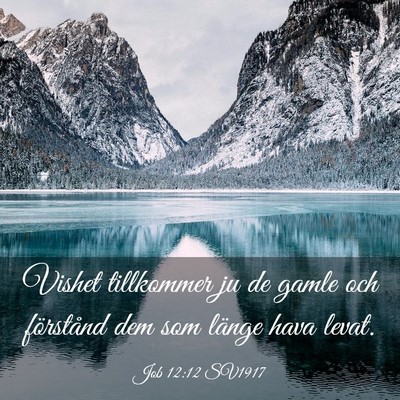 Picture 03 - Job 12:12 SV1917 - Vishet tillkommer ju de gamle och förstånd dem - Bible Verse Picture