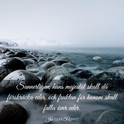 Picture 03 - Job 13:11 SV1917 - Sannerligen, hans majestät skall då - Bible Verse Picture