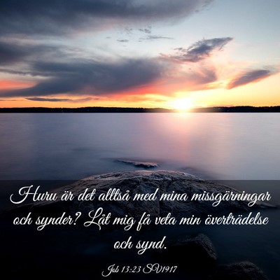 Picture 03 - Job 13:23 SV1917 - Huru är det alltså med mina missgärningar och - Bible Verse Picture