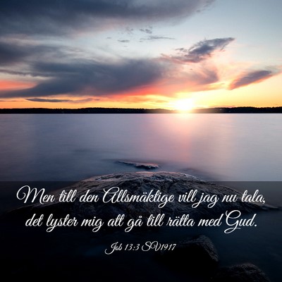 Picture 03 - Job 13:3 SV1917 - Men till den Allsmäktige vill jag nu tala, det - Bible Verse Picture