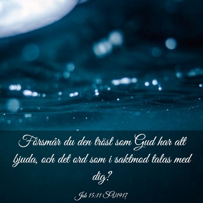 Picture 03 - Job 15:11 SV1917 - Försmår du den tröst som Gud har att bjuda, - Bible Verse Picture