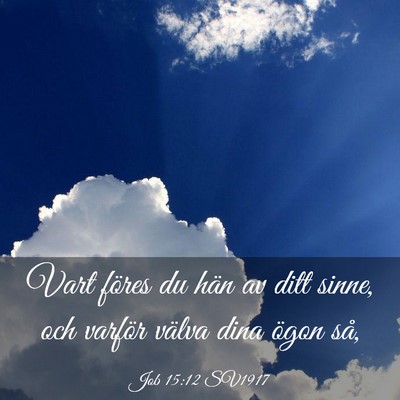 Picture 03 - Job 15:12 SV1917 - Vart föres du hän av ditt sinne, och varför - Bible Verse Picture