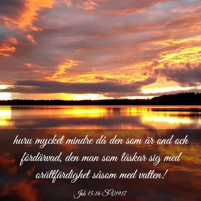 Picture 03 - Job 15:16 SV1917 - huru mycket mindre då den som är ond och - Bible Verse Picture