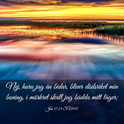 Picture 03 - Job 17:13 SV1917 - Nej, huru jag än bidar, bliver dödsriket min - Bible Verse Picture
