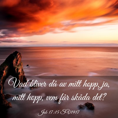 Picture 03 - Job 17:15 SV1917 - Vad bliver då av mitt hopp, ja, mitt hopp, vem - Bible Verse Picture