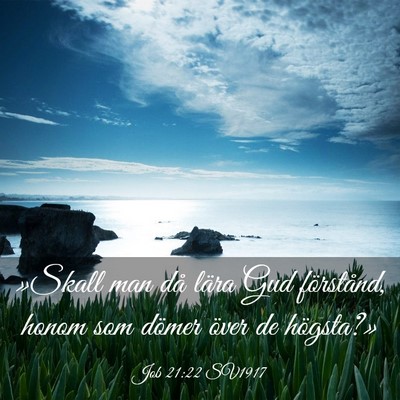 Picture 03 - Job 21:22 SV1917 - »Skall man då lära Gud förstånd, honom som - Bible Verse Picture