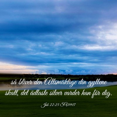 Picture 03 - Job 22:25 SV1917 - så bliver den Allsmäktige din gyllene skatt, - Bible Verse Picture