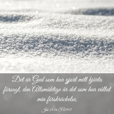 Picture 03 - Job 23:16 SV1917 - Det är Gud som har gjort mitt hjärta försagt, - Bible Verse Picture