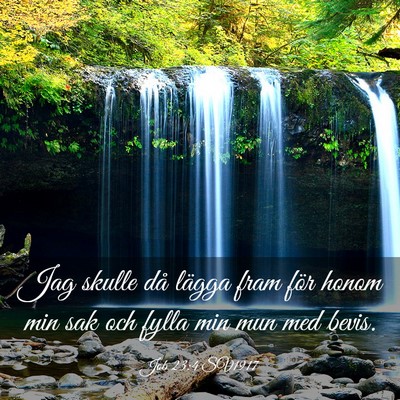 Picture 03 - Job 23:4 SV1917 - Jag skulle då lägga fram för honom min sak och - Bible Verse Picture