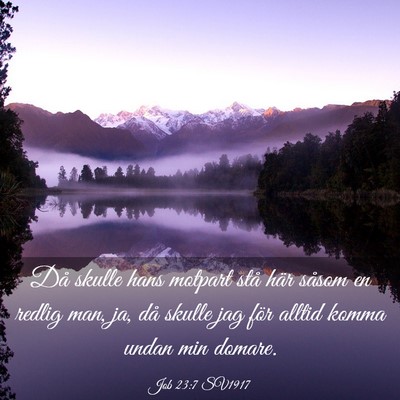 Picture 03 - Job 23:7 SV1917 - Då skulle hans motpart stå här såsom en - Bible Verse Picture
