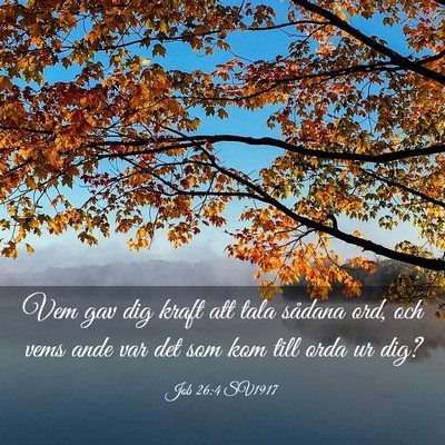 Picture 03 - Job 26:4 SV1917 - Vem gav dig kraft att tala sådana ord, och vems - Bible Verse Picture