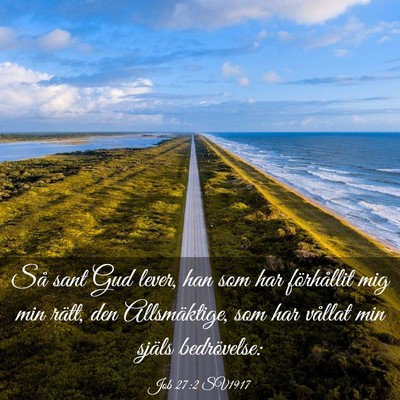 Picture 03 - Job 27:2 SV1917 - Så sant Gud lever, han som har förhållit mig - Bible Verse Picture