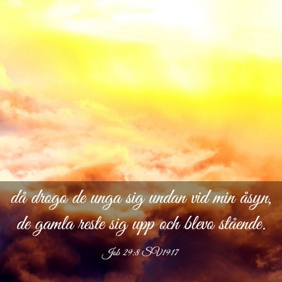 Picture 03 - Job 29:8 SV1917 - då drogo de unga sig undan vid min åsyn, de - Bible Verse Picture