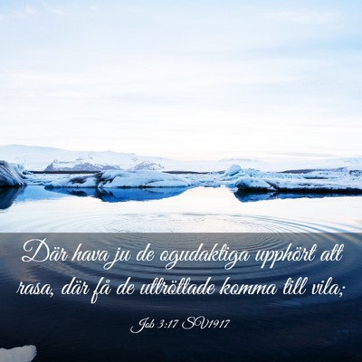 Picture 03 - Job 3:17 SV1917 - Där hava ju de ogudaktiga upphört att rasa, - Bible Verse Picture